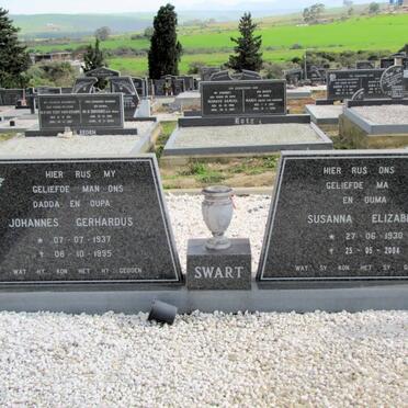 SWART Johannes Gerhardus 1937-1995 &amp; Susanna Elizabeth 1930-2004