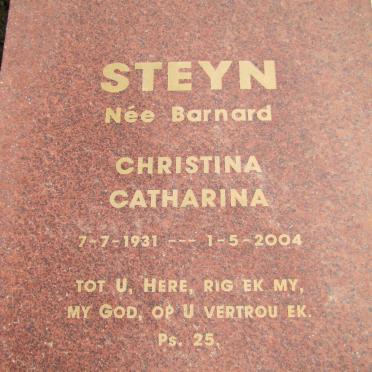 STEYN Christina Catharina nee BARNARD 1931-2004