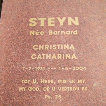 STEYN Christina Catharina nee BARNARD 1931-2004