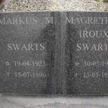 SWARTS Markus M. 1923-1990 &amp; Magrietha J. ROUX 1923-1997