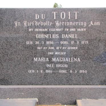 TOIT Cornelius Daniel, du 1895-1979 &amp; Maria Magdalena BIGGS 1905-1994