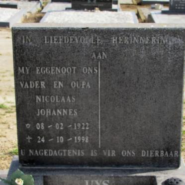 UYS Nicolaas Johannes 1922-1998
