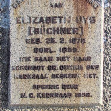 UYS Elizabeth geb BÜCHNER 1879-1955