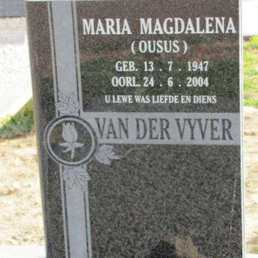 VYVER Maria Magdalena, van der 1947-2004 