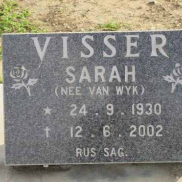 VISSER Sarah nee VAN WYK 1930-2002