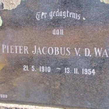 WATT Pieter Jacobus, v.d. 1910-1954