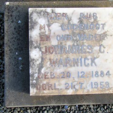 WARNICK Johannes C. 1884-1959 &amp; Maria F. 1889-1971