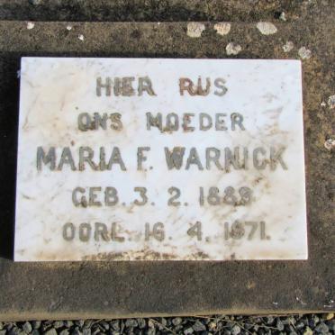 WARNICK Maria F. 1889-1971