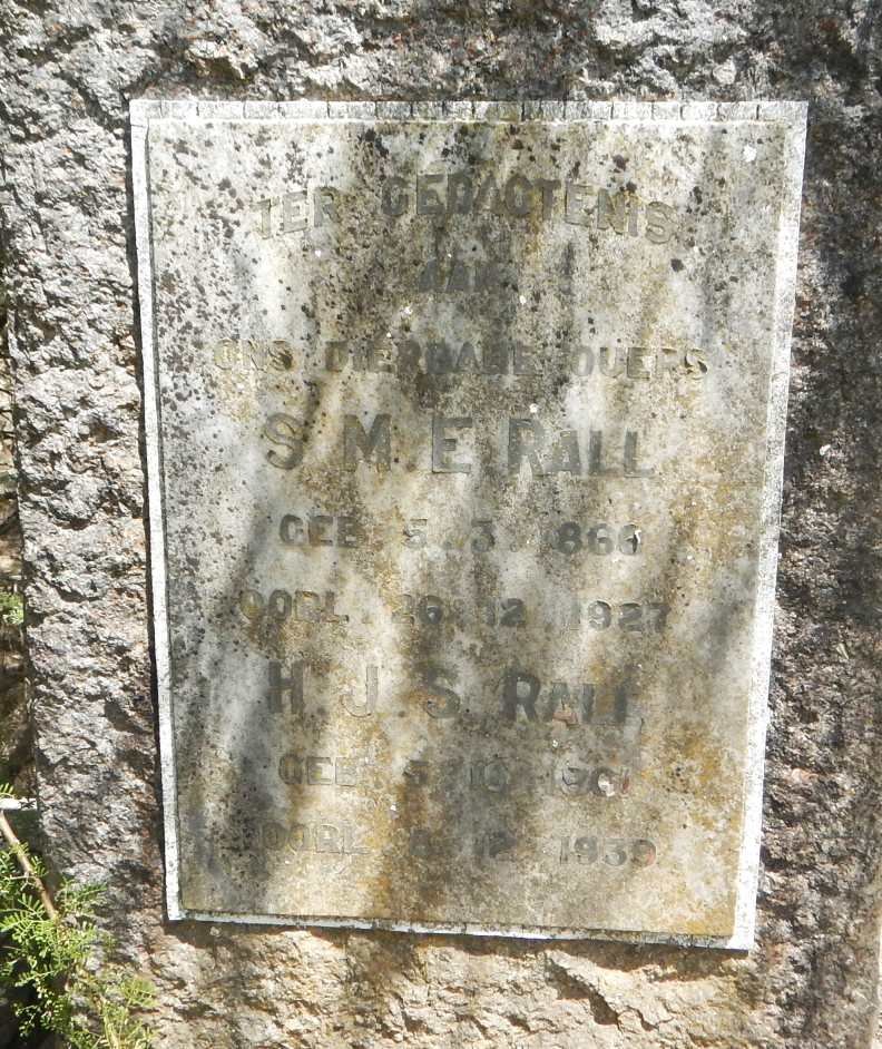 RALL H.J.S. 1861-1939 & S.M.E. 1866-1927
