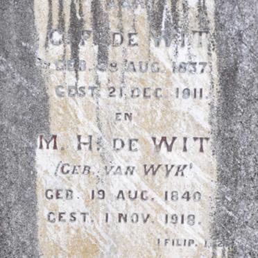 WIT C.F., de 1837-1911 &amp; M.H. VAN WYK 1840-1918
