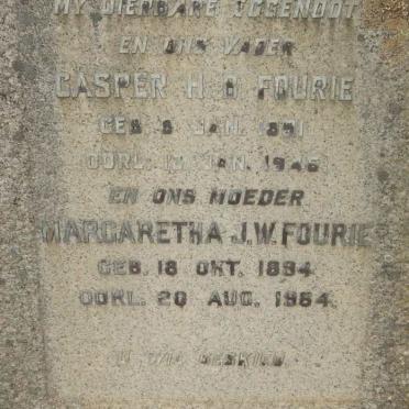 FOURIE Casper H.B. 1891-1946 &amp; Margaretha J.W. 1894-1964