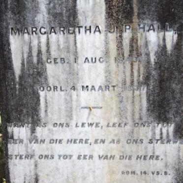 HALL Margaretha J.P. 1843-1937