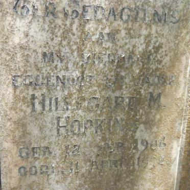 HOPKINS Hildegard M. 1906-193?