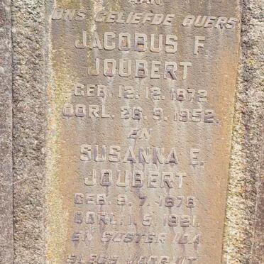 JOUBERT Jacobus F. 1872-1952 &amp; Susanna E. 1878-1921