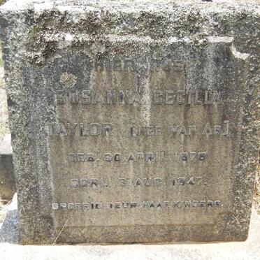 TAYLOR Susanna Cecilia nee VAN AS 1878-1947
