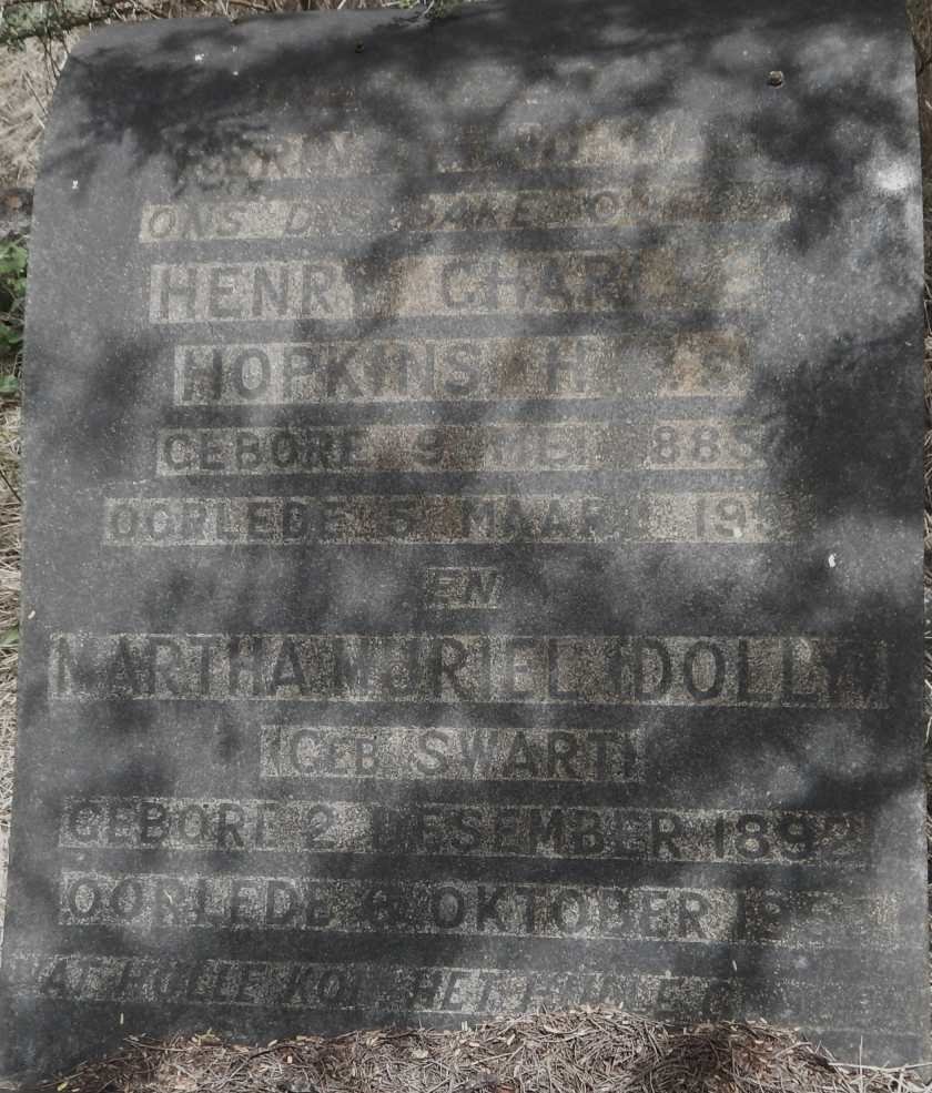 HOPKINS Henry Charles 1885-195? & Martha Muriel SWART 1892-195?