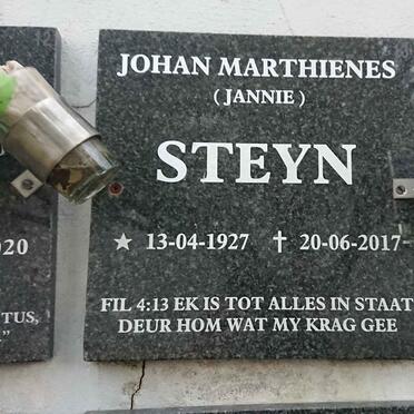 STEYN Johan Marthienes 1927-2017