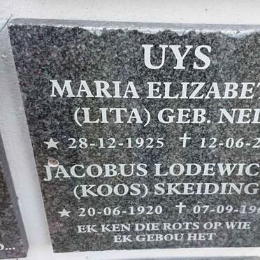 UYS Jacobus Lodewicus Skeiding 1920-1969 &amp; Maria Elizabeth NEL 1925-2015