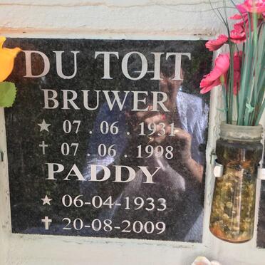 TOIT Bruwer, du 1931-1998 &amp; Paddy 1933-2009
