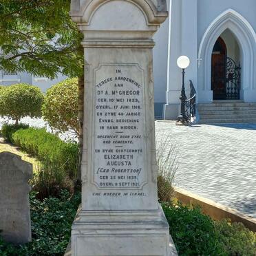 MCGREGOR A. 1829-1918 & Elizabeth Augusta ROBERTSON 1939-1921