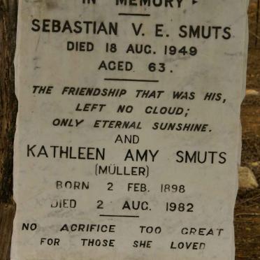 SMUTS Sebastiaan V.E. -1949 &amp; Kathleen Amy MÜLLER 1898-1982