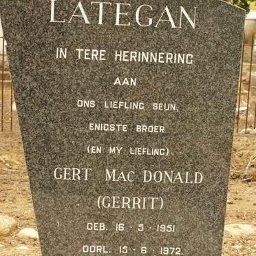 LATEGAN Gert Mac Donald 1951-1972