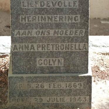 COLYN Anna Pretronella 1869-1943