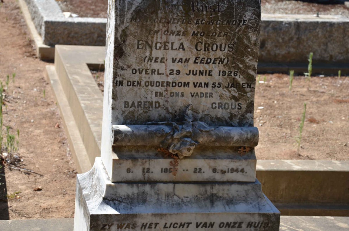 CROUS Barend 18??-1944 &amp; Engela VAN EEDEN -1926
