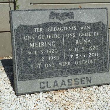 CLAASSEN Meiring 1920-1985 &amp; Runa 1920-2011