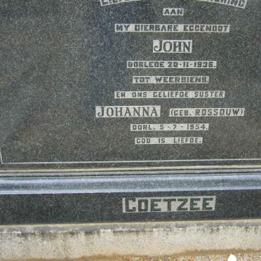 COETZEE John -1936 &amp; Johanna ROSSOUW -1954