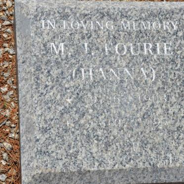 FOURIE M.J. 1903-1995