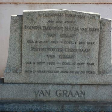 GRAAN Pieter Wouter Christiaan., van 1862-1948 &amp; Hermina Elizabeth Maria VAN EEDEN 1867-1947