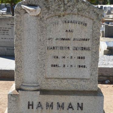 HAMMAN Marthinus Hendrik 1895-1948