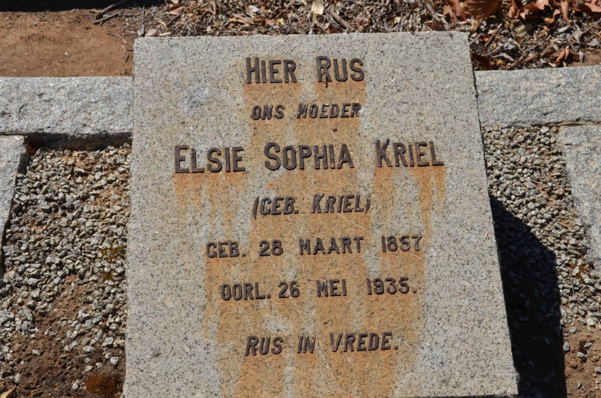 KRIEL Elsie Sophia nee KRIEL 1857-1935