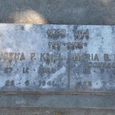 KRIEL Jozua P. 1868-1941 &amp; Maria B. CONRADIE 1870-1957