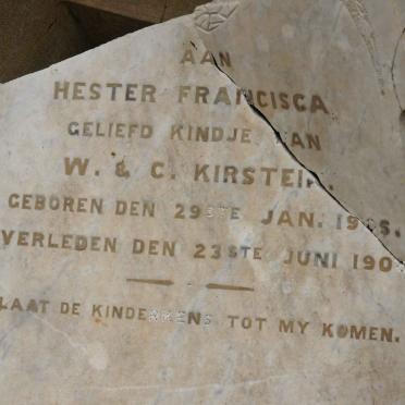 KIRSTEIN Hester Francisca 1905-1906