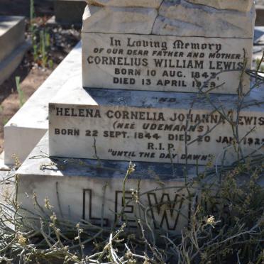 LEWIS Cornelius William 1843-1929 &amp; Helena Cornelia Johanna UDEMANNS 1844-1929