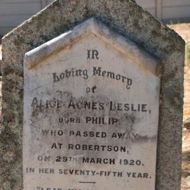 LESLIE Alice Agnes nee PHILIP -1920