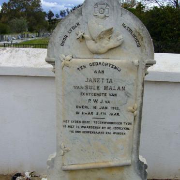 MALAN Janetta van Sulk -1912