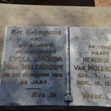 MOLENDORFF Hendrik F., van 1884-1959 &amp; Lydia Jacoba
