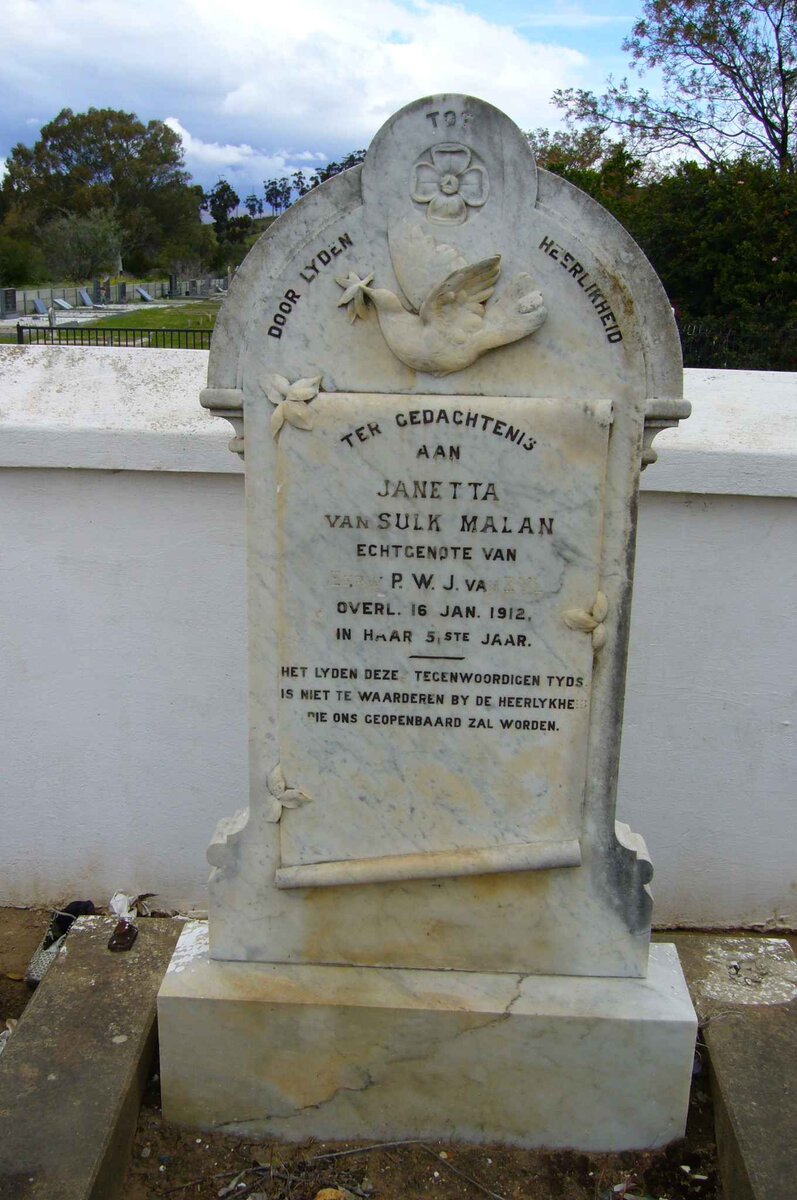 MALAN Janetta van Sulk -1912