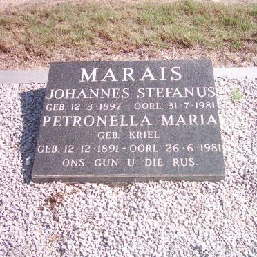 MARAIS Johannes Stefanus 1897-1981 &amp; Petronella Maria KRIEL 1891-1981