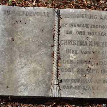 MEYER Christina M. nee VAN WYK 1902-1941