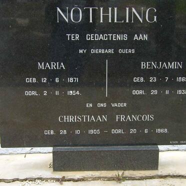 NÖTHLING Benjamin 1869-1938 &amp; Maria 1871-1954 :: NOTHLING Christiaan Francois 1905-1968