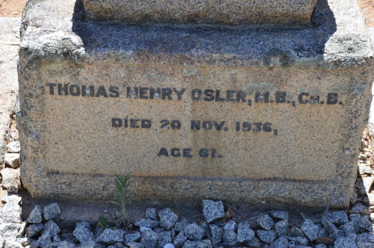 OSLER Thomas Henry -1936