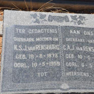 RENSBURG C.A.J., van 1873-1957 &amp; N.S.J. 1873-1959