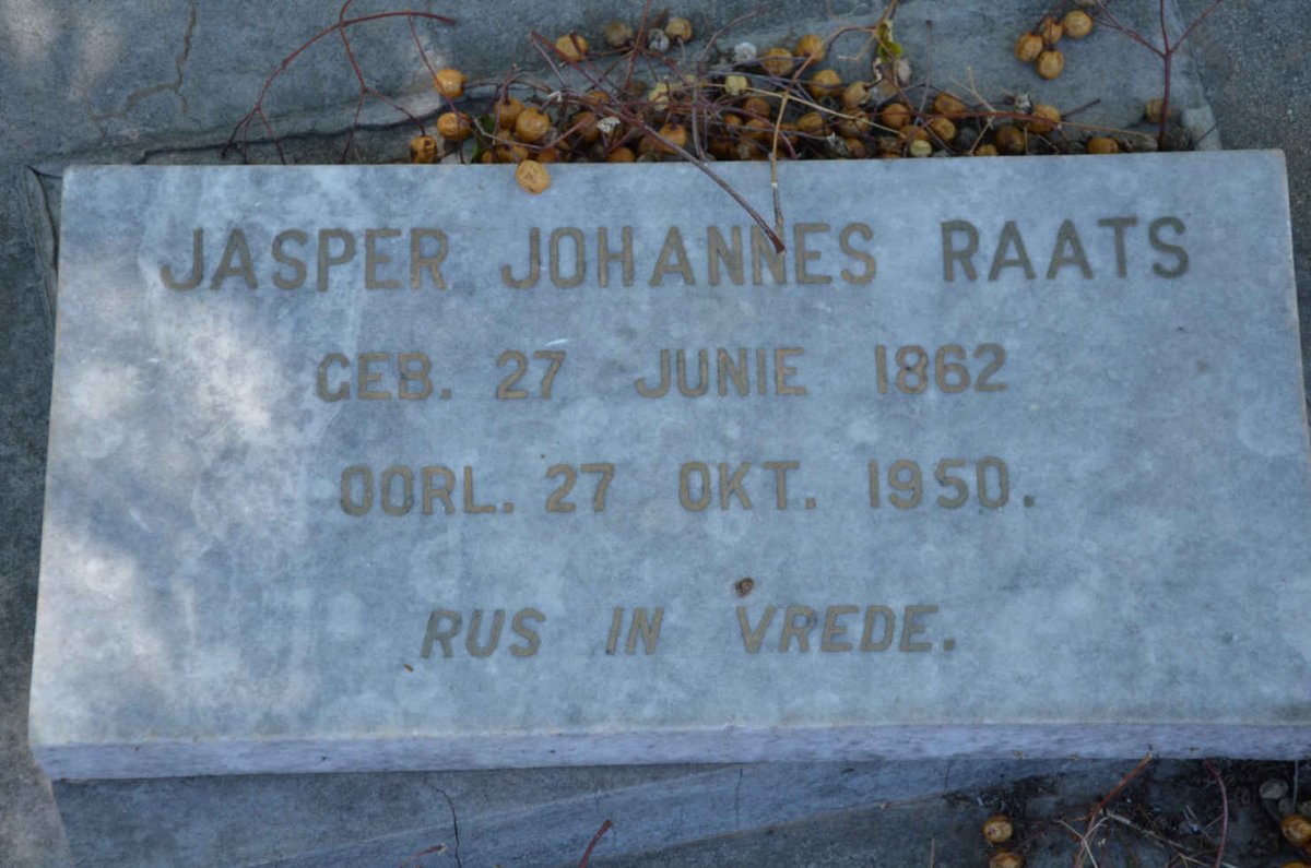 RAATS Jasper Johannes 1862-1950