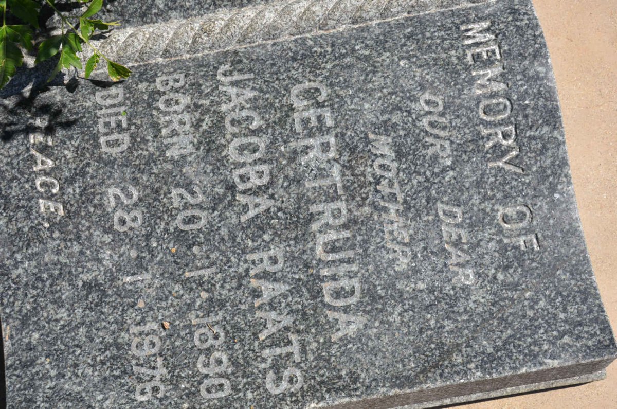 RAATS John Haynes 1891-1953 &amp; Gertruida Jacoba 1890-1976_1