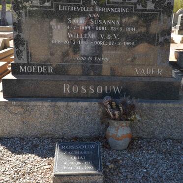 ROSSOUW Willem v.d.V. 1883-1964 &amp; Sarie Susanna 1884-1941 :: ROSSOUW Zacharia 1917-2003