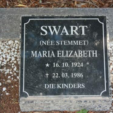 SWART Maria Elizabeth nee STEMMET 1924-1986